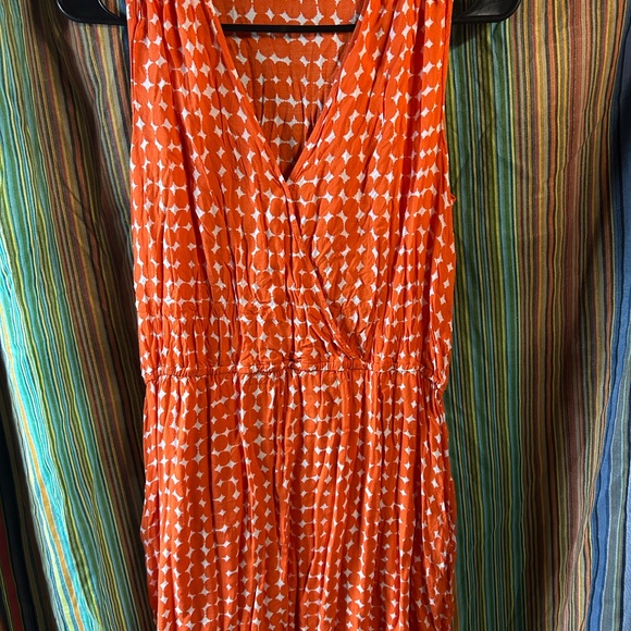 Boden Vibrant Orange Midi Dress - Picture 2 of 6